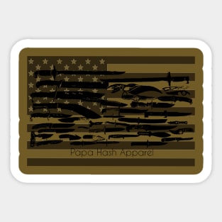 Papa Hash Apparel: Knife Flag Sticker